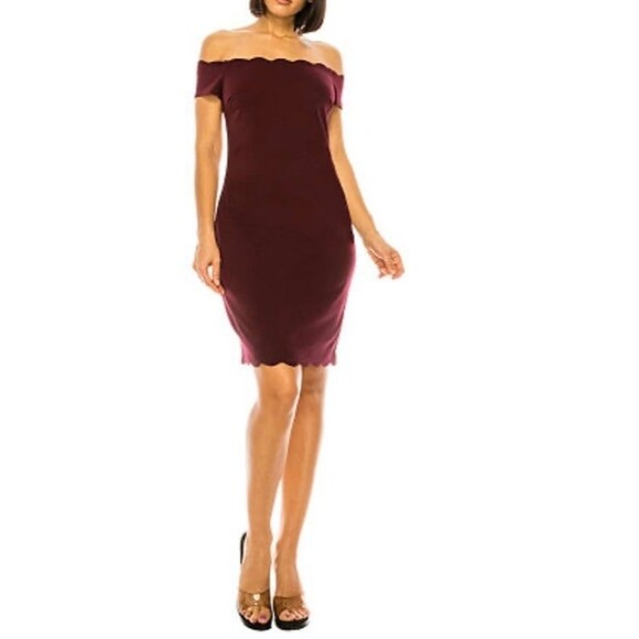 Premier Amour Off The Shoulder Sheath Dress Size 10 - Picture 1 of 7